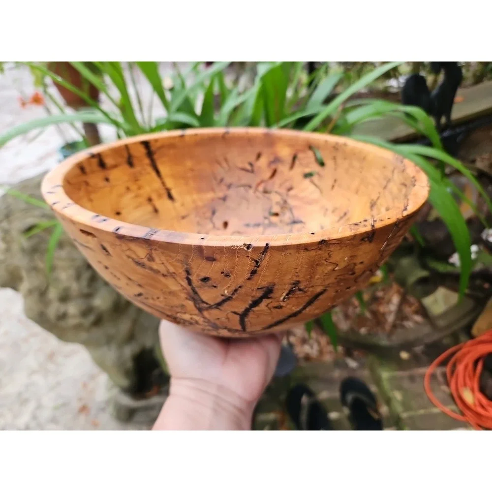 Spalted Wood Bowl Hand Turned‎ 10.5
